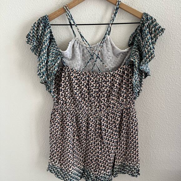 Anthropologie Elevenses Madalenna Jumper Romper Cold Shoulder Small - Picture 9 of 9